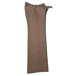 Haggar Dress Khaki Brown Pants Men's 36 x 32 Classic Fit Flat Front